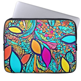 Abstrakte Blumenpracht Laptopschutzhülle