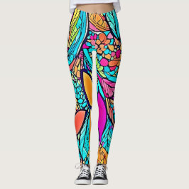 Abstrakte Blumenpracht Leggings