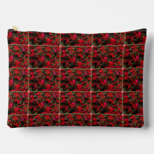 Abstrakte Blumenraster-Muster-Accessoire-Tasche Zubehörtasche