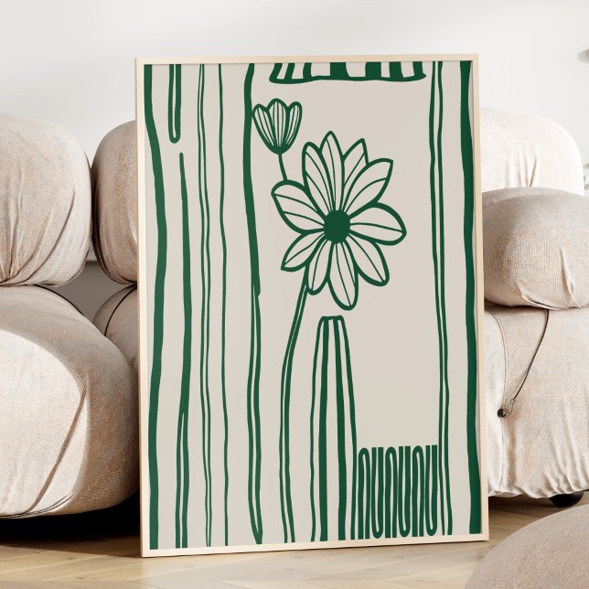 Abstrakte Blumenstrauß Art Grün Botanisch Poster (Von Creator hochgeladen)