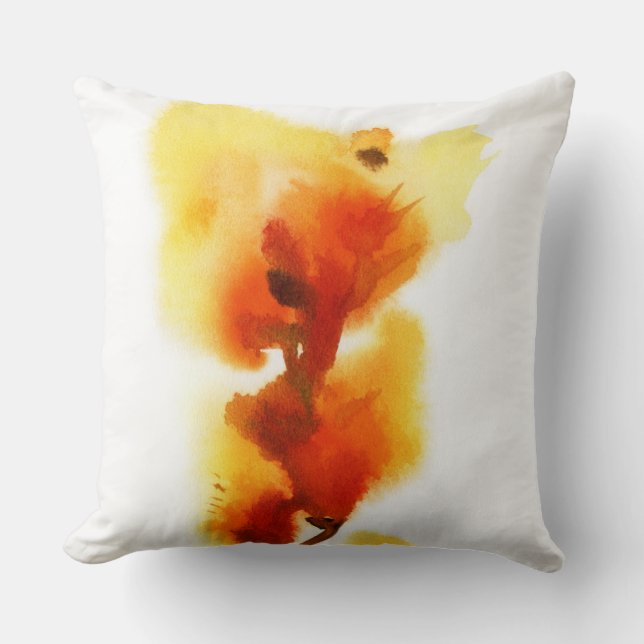 Abstrakte Blumenwatercolormalereien 2 Kissen (Vorderseite)