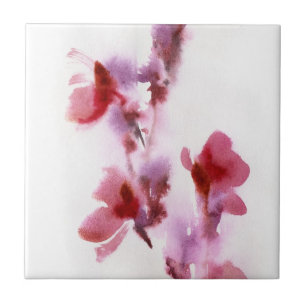 Abstrakte Blumenwatercolormalereien 3 Fliese
