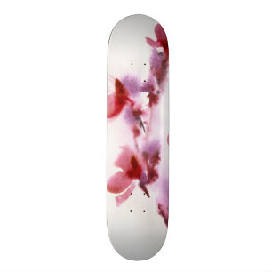 Abstrakte Blumenwatercolormalereien 3 Skateboard
