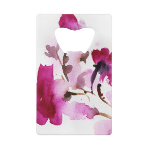 Abstrakte Blumenwatercolormalereien 4 Kreditkartenflaschenöffner