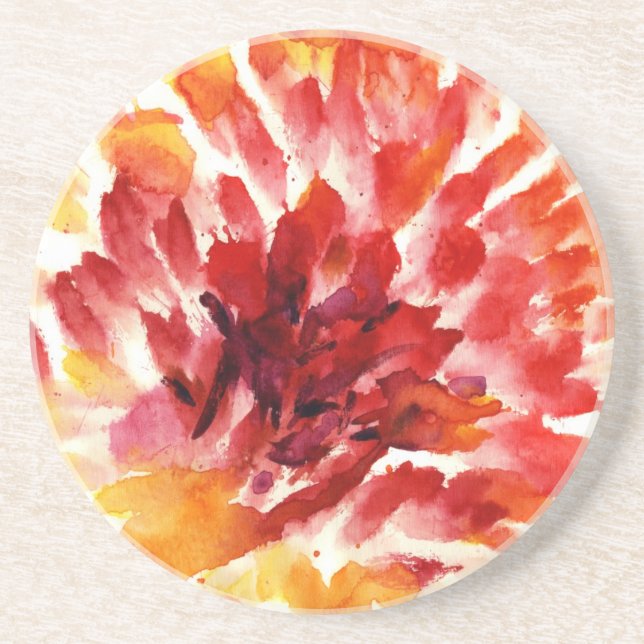 Abstrakte Blumenwatercolormalereien 5 Getränkeuntersetzer (Vorne)