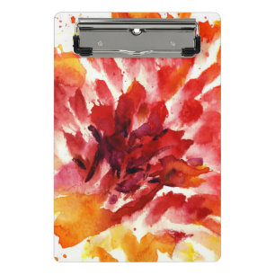 Abstrakte Blumenwatercolormalereien 5 Mini Klemmbrett