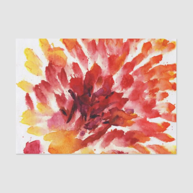 Abstrakte Blumenwatercolormalereien 5 Seidenpapier (Vorderseite)
