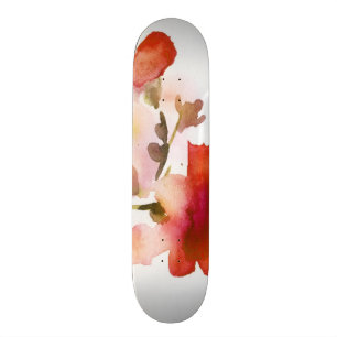 Abstrakte Blumenwatercolormalereien Skateboard