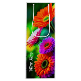 Abstrakte Blumenweinbeutel Geschenktüte Für Weinflaschen