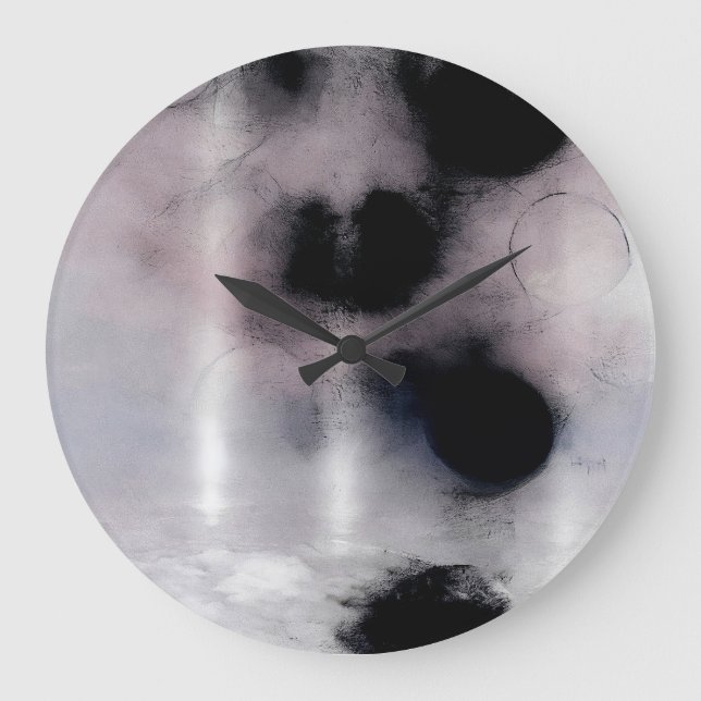 Abstrakte Blush-Orbit-Kunst Große Wanduhr (Vorderseite)