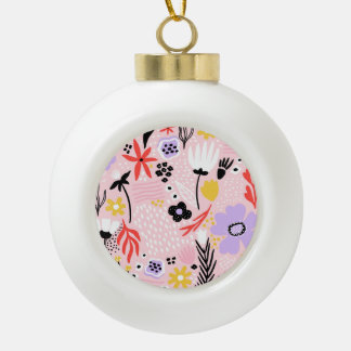 Abstrakte Blüte: Kreatives Vintages Design. Keramik Kugel-Ornament
