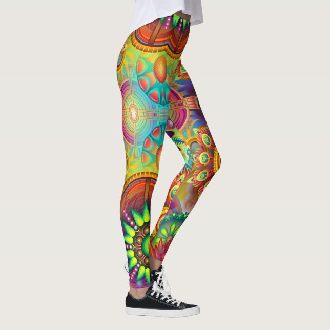 Abstrakte Blüte Leggings (Rechts)