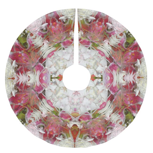 Abstrakte Blüte Polyester Weihnachtsbaumdecke (Vorderseite)