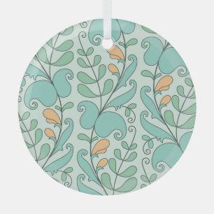 Abstrakte Blüte: Vintages nahtloses Muster Ornament Aus Glas