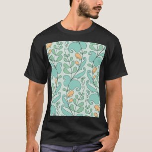 Abstrakte Blüte: Vintages nahtloses Muster T-Shirt