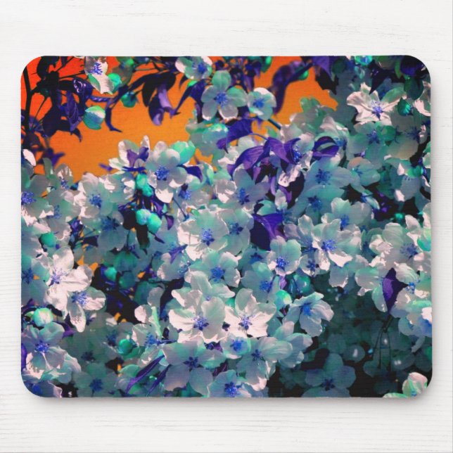 Abstrakte Blüten Blume Kunst Mousepad (Vorne)