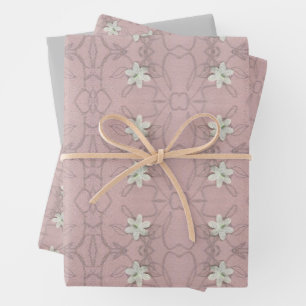 Abstrakte Blüten Geschenkpapier Set