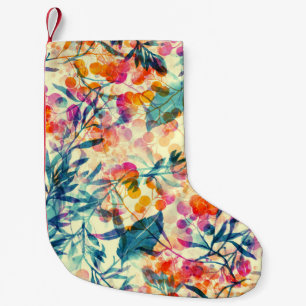 Abstrakte Blüten: Kräuter, Blume Muster. Kleiner Weihnachtsstrumpf