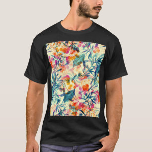 Abstrakte Blüten: Kräuter, Blume Muster. T-Shirt