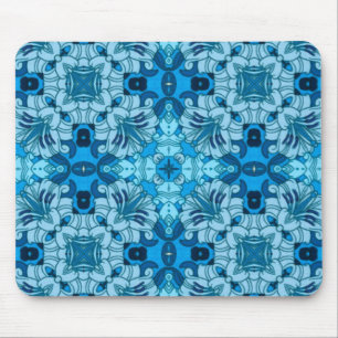 Abstrakte Blütenfarbe Blau Mousepad