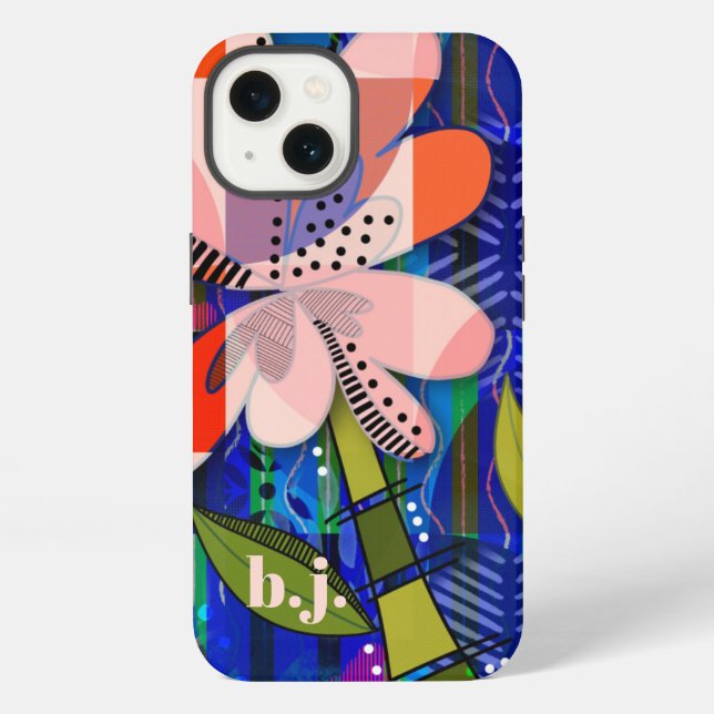 Abstrakte Blütenfarbe Gemustert iPhone Hülle (Rückseite)