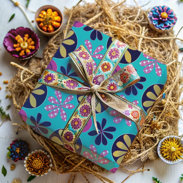 Abstrakte Blütenfarbe Geschenkpapier (Von Creator hochgeladen)