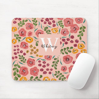 Abstrakte Blütenfarbe, handbemalt Mousepad