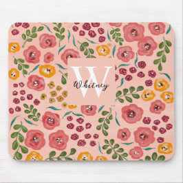 Abstrakte Blütenfarbe, handbemalt Mousepad