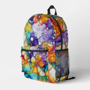 Abstrakte Bluthochalkohol Tinte Bedruckter Rucksack
