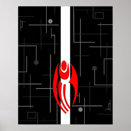 Abstrakte Bodengestaltung der AI Cyborgs Poster