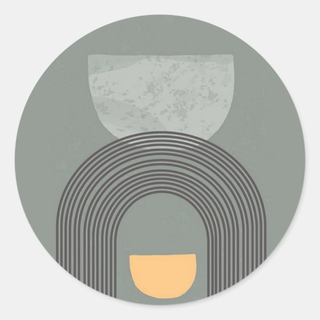 Abstrakte Bohemische Formen Runder Aufkleber (Vorderseite)