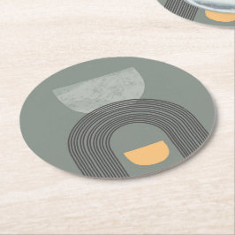 Abstrakte Bohemische Formen Runder Pappuntersetzer