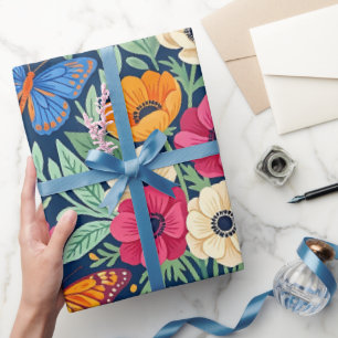 Abstrakte Boho-Anemone Geschenkpapier