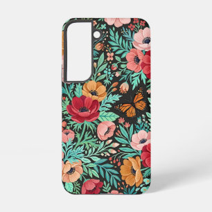 Abstrakte Boho-Anemonen-Schmetterling-Samsung-Hüll Samsung Galaxy Hülle