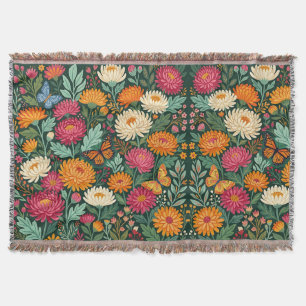 Abstrakte Boho-Blumen-Schmetterlings-Decken Decke