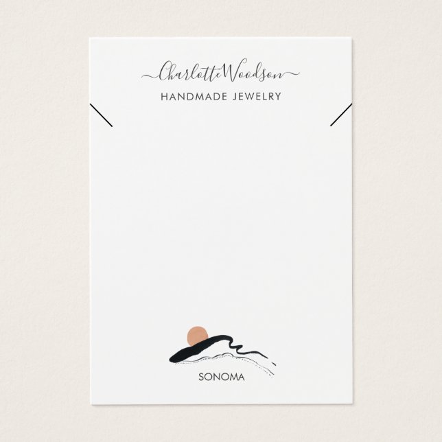 Abstrakte Boho Earring Necklace Display Card (Vorderseite)