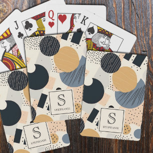 Abstrakte Boho-Erde geometrische Formen monogrammi Spielkarten