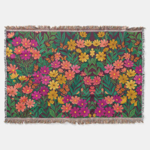Abstrakte Boho-Floral-Cosmos-Schmetterlinge-Decken Decke