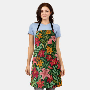 Abstrakte Boho-Floral-Lilien-Schmetterlinge-Schürz Schürze