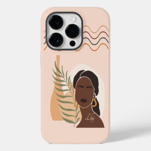 Abstrakte Boho-Frau Illustration, Boho Chic iPhone 14 Pro Hülle
