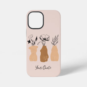 Abstrakte Boho-Frauen-Illustration, erdige Töne iPhone 12 Mini Hülle