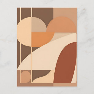 Abstrakte Boho-Geometrie Terrakotta Modern Postkarte