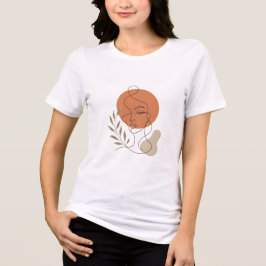 Abstrakte Boho-Linienkunst Frau Gesicht T-Shirt Tri-Blend Shirt