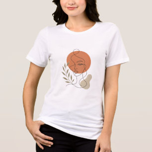 Abstrakte Boho-Linienkunst Frau Gesicht T-Shirt Tri-Blend Shirt
