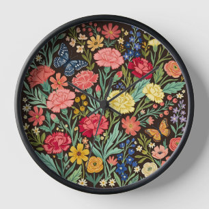 Abstrakte Boho-Nelken-Schmetterlinge-Kunst-Uhren Uhr