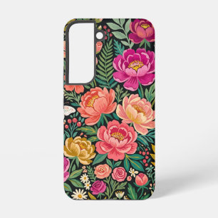 Abstrakte Boho-Pfingstrosen-Schmetterlinge Samsung Galaxy Hülle