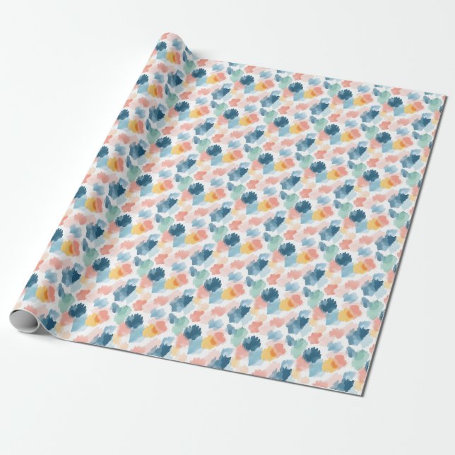 Abstrakte Boho-Regenbogen-Farbspritzer Geschenkpapier (Ungerollt)
