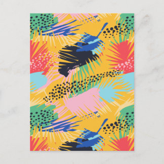 Abstrakte Boho Tropical Palm-Blätter Feiertagspostkarte