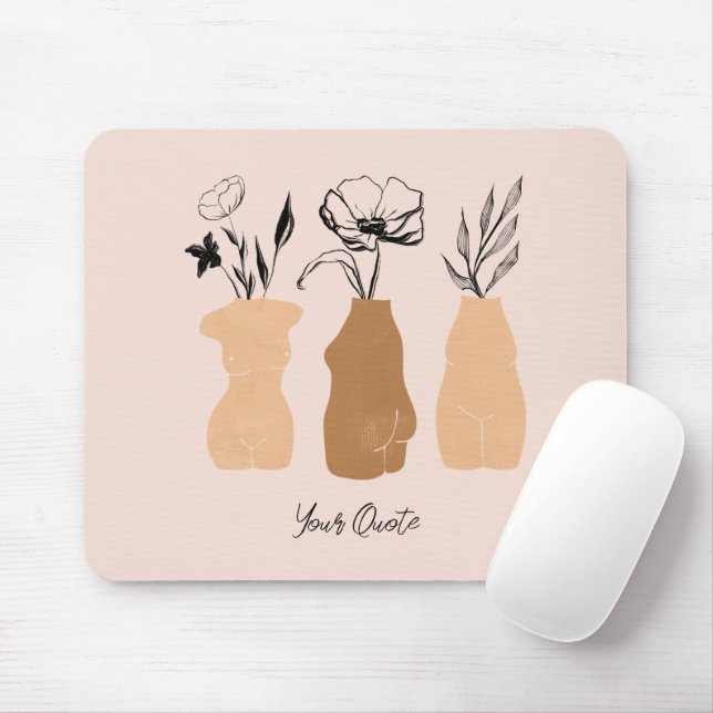 Abstrakte Boho Women Illustration , erdige Töne Mousepad (Mit Mouse)