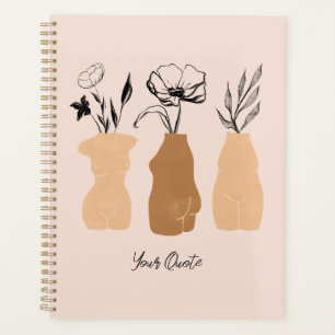 Abstrakte Boho Women Illustration , erdige Töne Planer